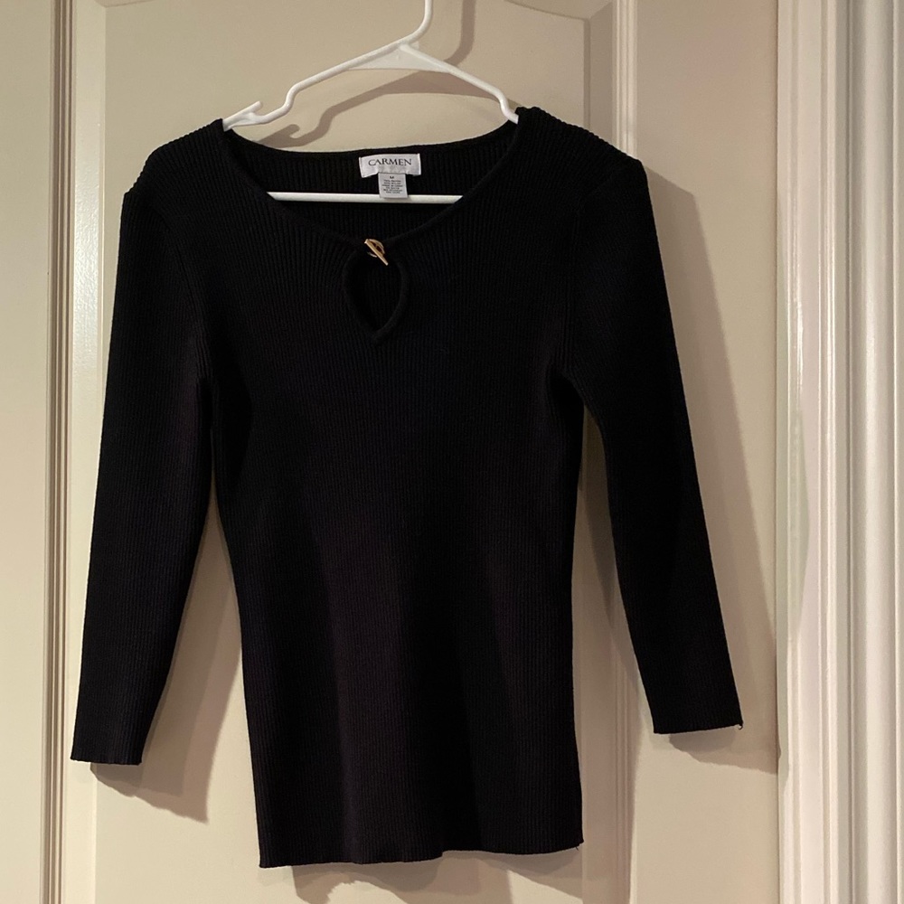 BOGO Carmen Marc Valvo black 3/4 sleeve sweater